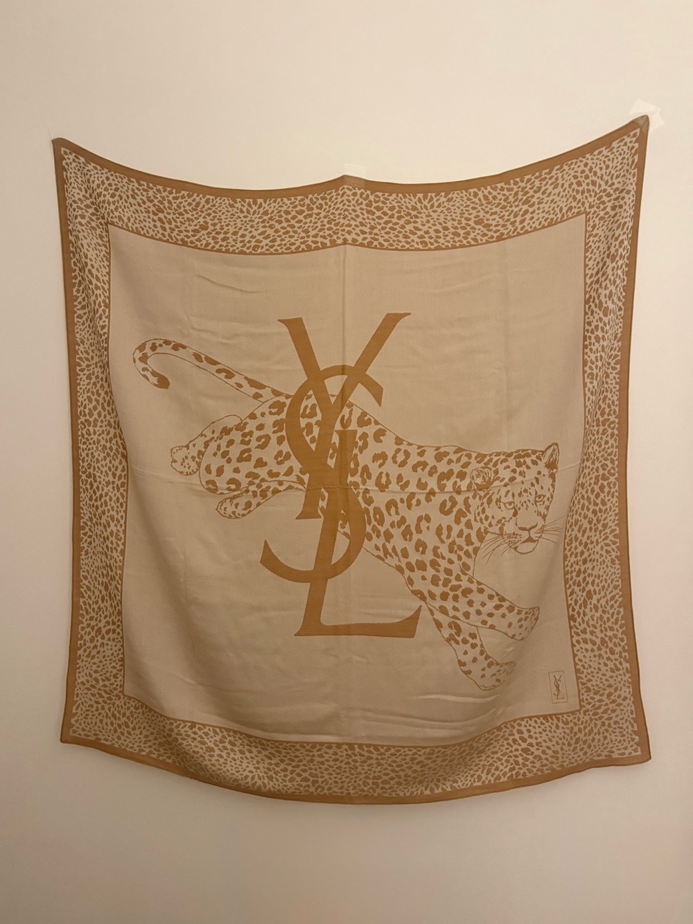 Authentic YSL Leopard Tapestry Blanket